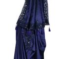 Pure Silk Deep Blue Sarees Bordered with Deep Blue Sequence Lace having Deep Blue Colored Stone & Deep Blue Tassel with Pearl in Anchal with Deep Blue Net Sequence Blouse Piece.