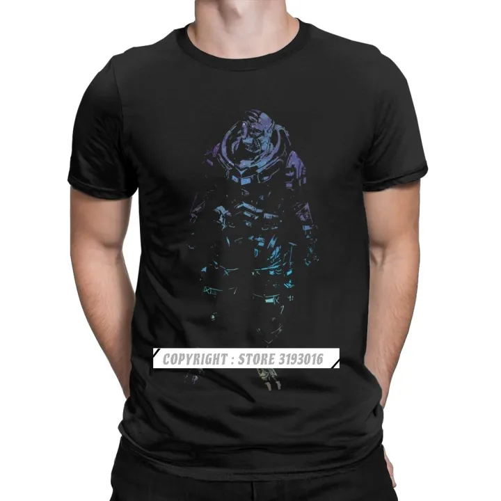Mass Effect Garrus Space Gradient Men Tee Shirt Shepard Commander Bioware Wrex Space Mordin Game T Shirt for Male Custom