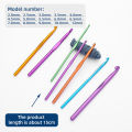 12PCS Aluminum Crochet Hooks Knitting Needles Crochet Hooks Set Arthritic Hands Multicolor Crochet Needles for Yarn Craf.