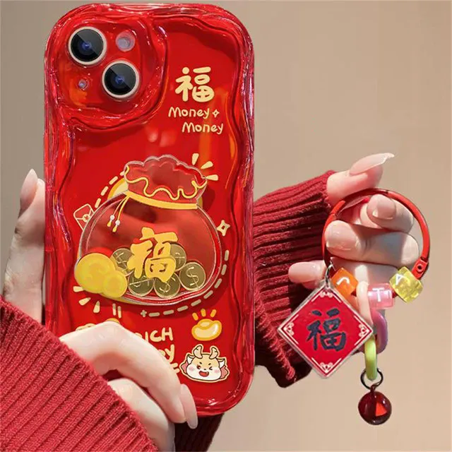Cute%20Red%20Lucky%20Bag%20Doll%20Bracket%20Cream%20Phone%20Case%20For%20iPhone%2015%20Pro%20Max%2014%20Pro%2013%2011%20With%20Bell%20Bracelet%20New%20Year%20Gift%20Cover%20-%20Image%207
