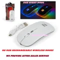 R8 Wireless Rechargeable Mouse With RGB Lighting, Silent-DPI Button having Light On Off Switch. 