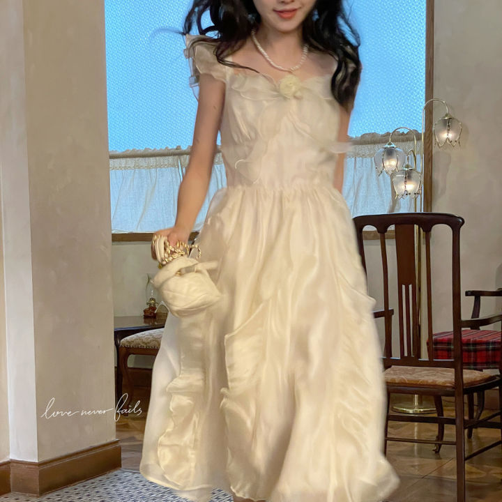 Summer Mori Style First Love Dress Mori Long Dress Atmosphere Sweet Princess Sleeves Long Dress French Gentle