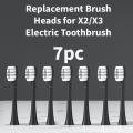Replacement Brush Heads for X-2/X-3 Electric Toothbrush - Soft DuPont Bristles - Black & White Edition - [Pack of 3/5/7]. 