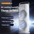 Rechargeable Double Ended Spray Fan with Remote Control, Portable Air Cooler with LED Light Air Humidifier.