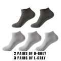 5 Pairs Men Short Socks Bamboo Fiber High Quality Crew Ankle Casual Business Breathable Soft Compression Low-Cut Socks for Male.
