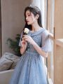 French Style Little Evening Dress Female Graduates Day Banquet Temperament Entry High-End High-End Sense 18-Year-Old Gift Summer. 
