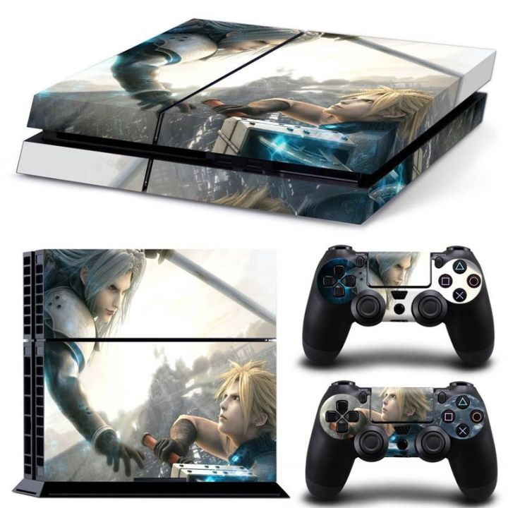 Anime Final Fantasy Decals Skin Sticker For PS4 PlayStation + 2 Controllers Skin