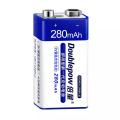 Doublepow 9V Rechargeable Battery 280mAh Large Capacity 6F22 Ni-MH Battery for Multimeter Charging Battery DIY.