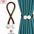 Magnetic Curtain Holder Pearl Ball Rope Curtain Tieback Buckle (1 piece). 