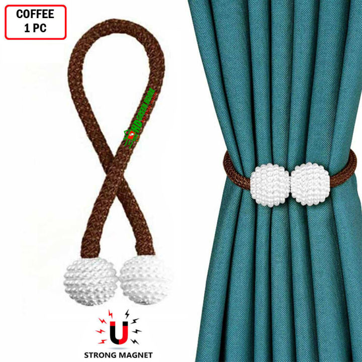 Magnetic Curtain Holder Pearl Ball Rope Curtain Tieback Buckle (1 piece)