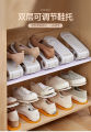 2 Pcs Adjustable Shoe Racks Double Layer Shoe Storage Organizer Space Saving Household Items.