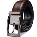 1Pcs Men's Genuine Leather Reversible Belt Rotated Buckle Two In One Big And Tall. 