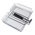 Grilling Nonstick Grilling Basket with Lid Durable Metal Barbecue Basket with Foldable Removeable Wooden Handle BBQ Barbecue Tool for Fish Vegetable Steak Meat Shrimp.