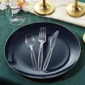 Disposable Frosted Handle Plastic Soup Spoon Independent Packaging Thickened Dessert Knife and Fork Knife and Fork Cutlery Set.