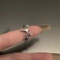 Cute Y2k Star Open Ring for Women Creative Vintage Silver Color Adjustable Rings Couple jewelry gift.