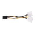 3X A Dual 4-Pin Molex IDE to 6 Pin PCI-E Graphic Card Connector Cable Adapter.
