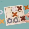 Tic TAC Toe Board Game Family Games Handmade Noughts and Crosses for Adult Families Kids Indoor. 