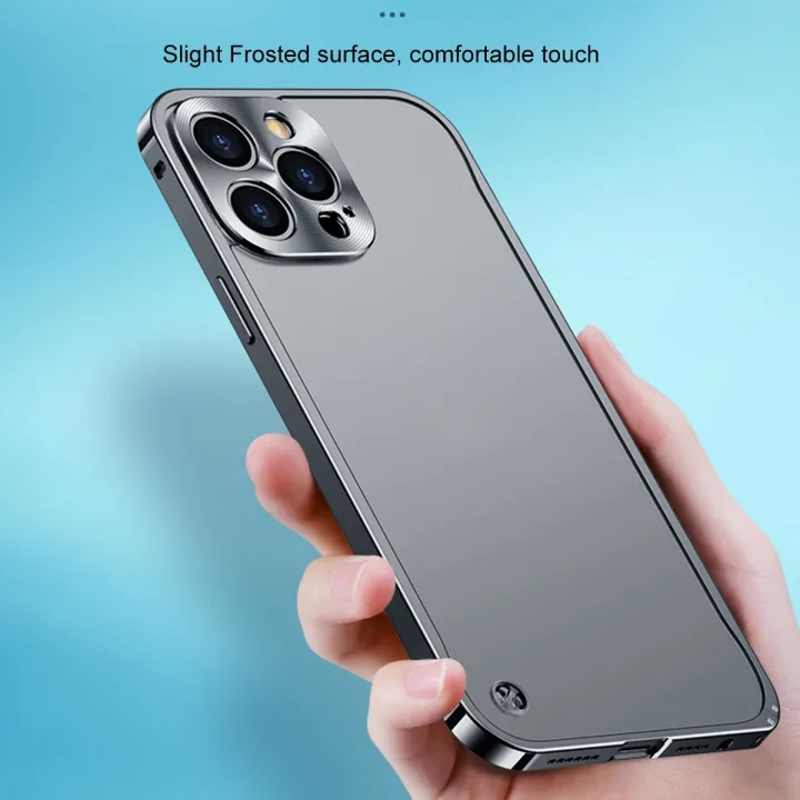 For%20iPhone%2014%20Pro%20Max%20Metal%20Frame%20Frosted%20PC%20Shockproof%20Phone%20Case%20-%20Image%203