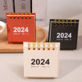 2024 Retro Simple Solid Color Desk Calendar Desktop Paper Mini Stand Calendar Daily Table Planner Yearly Agenda Organizer. 