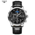 LIGE Men Watch Luxury Leather Waterproof Sport Quartz Wristwatch Chronograph Military Watch for Men Relogio Masculino Men‘s Gift 8953.
