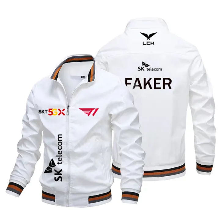 New 2024 LCK SK Telecom T1 Global Finals Jacket S13 Casual Men's Windproof Bomber Jacket FAKER Fan Jacket t1 Team Support Top