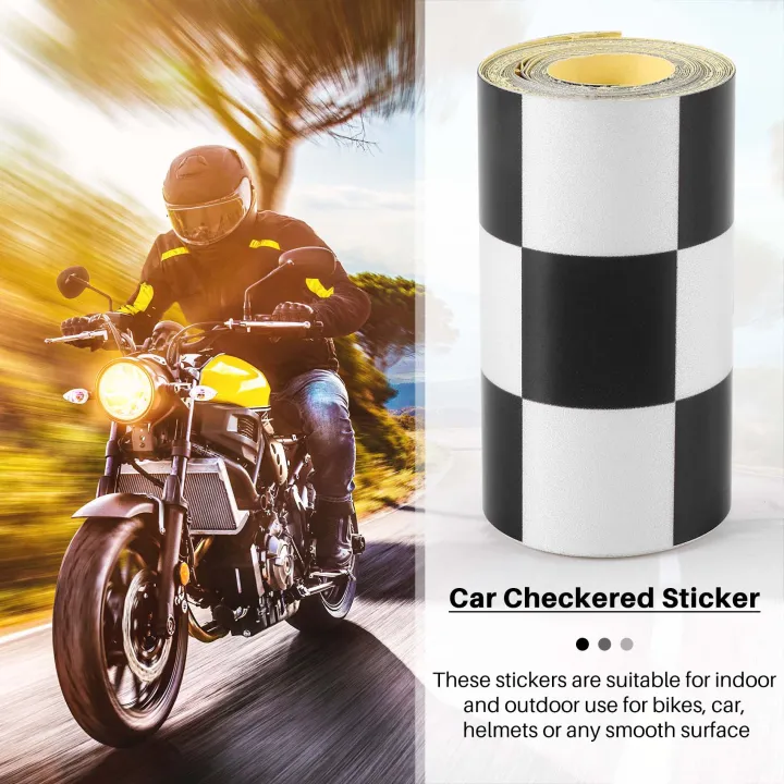 3%20inch%20Black/White%20Checkered%20Decal%20Tape%20Car%20motorcycle%20Bike%20Tank%20Sticker%20-%20Image%206