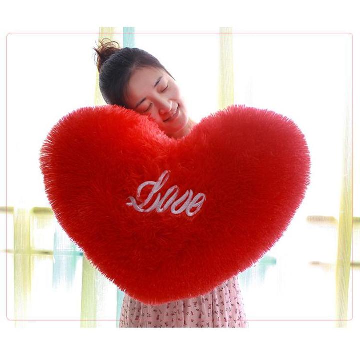 Love Pillow Plush Toy Red Heart Shaped Car Cushion Wedding
