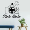 Photography Studio Logo Wall Decal Vinyl Window Sticker Camera Art Decorations for Business Room Office Photo Studio Decor G168.