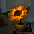 LED Sunflower Artificial Night Light Bedroom Dormitory Decorative Table Lamp Simulation Flowers Light Luyo. 