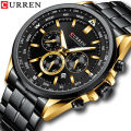 CURREN /CARREN 8399 Steel Band Watch Minimalist Calendar Large dial Business Watch Waterproof Men's Fashion. 