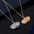 Necklace / Korean design silver plated shell pearl locket necklace for women and girls. 