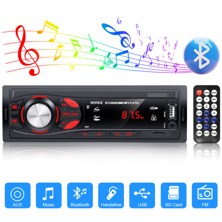 HIVOZ Bluetooth Car Stereo, 4x15W Car Audio FM Radio, MP3