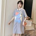 Maternity Clothes Summer Skirt2023New Summer Trendy Hot Mom Personalized Youthful Top Late Pregnancy Summer Dress. 