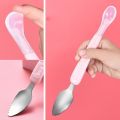 1pcs Baby Spoon Dual-Head Food Feeding Spoon for Fruit Puree Making Toddler Multipurpose Food Feeder Spoons Safe Tableware (Color as per stock). 