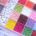 DIY Small Rice-Shaped Beads Acrylic Love Smile Face Set of Ornaments Accessories Scattered Beads 28 Grid Glass Letters Bead Boxed. 