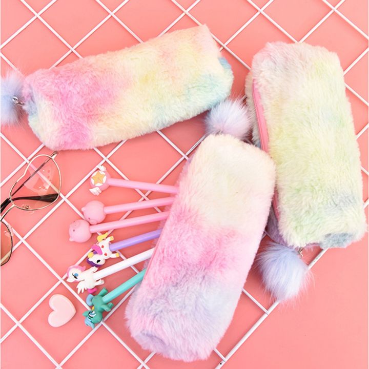 Fluffy%20Soft%20Rainbow%20Pencil%20Case%20Cute%20Novelty%20Gradient%20Faux%20Fur%20Pen%20Pouch%20Stationery%20Creative%20Plush%20Holder%20Pouch%20Simple%20Storage%20Bag%20-%20Image%203