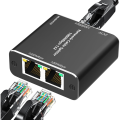 RJ45 Splitter Connector Adapter Gigabit Network Splitter 1 to 2 Ethernet Splitter Network Cable Splitter Computer Spare Parts Accessories. 