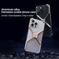 Frameless X-shaped Metal Phone Case For iPhone 15 Pro Max/iPhone 13 Pro Max / 14 Pro Max/iPhone 15 Pro/iPhone 15/iPhone 13 / 14/iPhone 13 Pro / 14 Pro. 