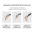 JCALLY Black TC08 PRO Silver Plated TYPE-C Earphone Upgrade Cable With MIC MMCX 2Pin 0.75/0.78 QDC for KZ KBEAR TRN 7HZ TFZ.
