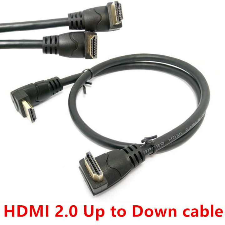 Hdmi 2.0 4k 3d Dual 90 Degree Up Angled Hdmi Male To Down Angled Hdmi Male Hdtv Cable 30cm/60cm/180cm For Dvd Ps3 Pc