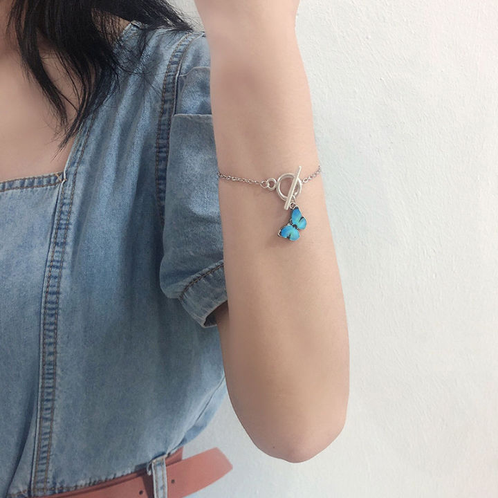 Blue Butterfly Bracelet Korean Style Jewelry Girls Friendship