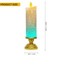 LED Christmas Candles Colour Changing LED Water Candle with Glitter Flameless LED Candle Lights Desk Table 27.5 X 8cm Rose Red.