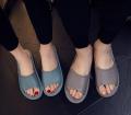 Genuine Leather Slippers Homes in indoor slipper summer open toe sandals men women elderly casual Slides shoes.