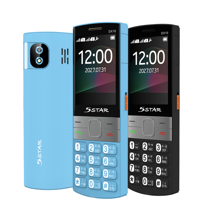 5Star DX10 Feature Batton Phone 2.4 inch Big Display..2500mah super lasting battery ..1000 Phone Book..Good sound ..BigTorch.Type C port