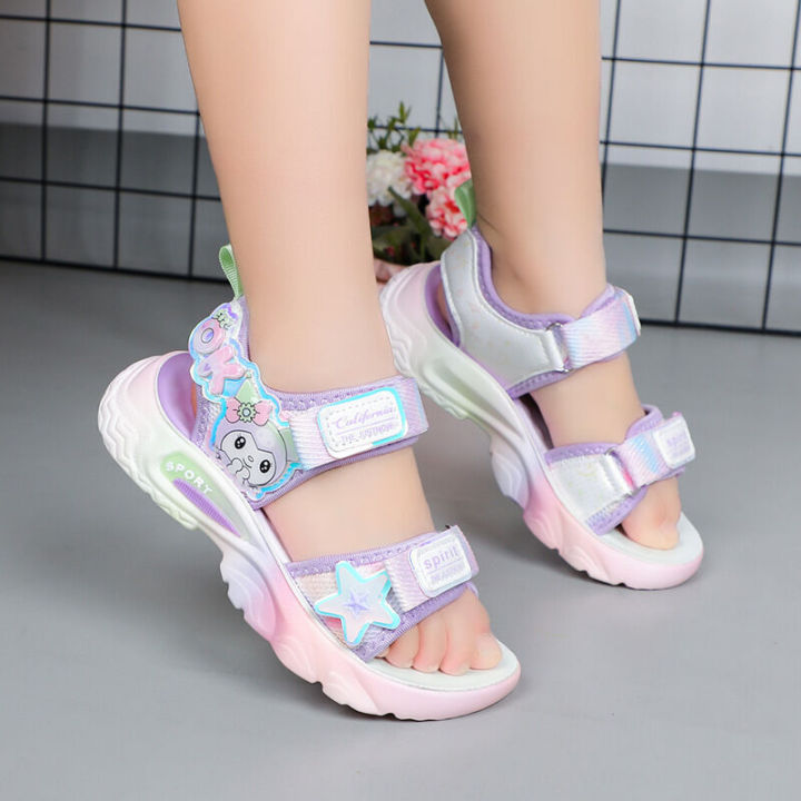 Girls'%20Sandals%202024%20Summer%20New%20Children's%20Sports%20Fashion%20Cute%20Cool%20Lomi%20Soft%20Sole%20Beach%20Student%20Shoes%20-%20Image%203
