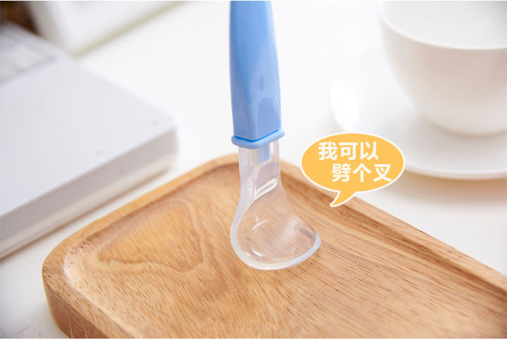Baby Feeding Spoon Set imported Plastic Material In Yellow Color