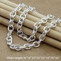 【Hot New Release】 Classic Basic Thick Lobster Clasp Men Necklace 925 Silver Chain Link Necklace Male Women Jewelry. 