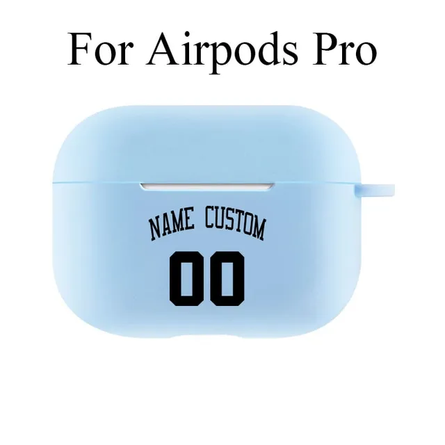 Basketball Number Name Custom Case for Apple Airpods Soft
