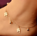 Trendy Adjustable Fashionable Anklets for Girls Simple Stylish Foot Jewelry - Four Leaf Clovers Bells Chain Anklet for Women Anniversary Gift for Wife Girlfriend. 