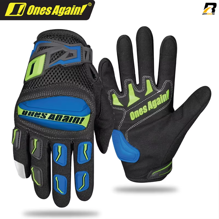 Ones Again MG02 Motorcycle Riding Gloves Full Finger Protective Touch Screen Breathable Non Slip Gloves Motocross Breathable Stylish 1 Pair